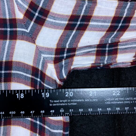 Ann Taylor LOFT Womens Shirt White Multicolored Plaid Roll Tab Lightweight Small - Picture 8 of 12